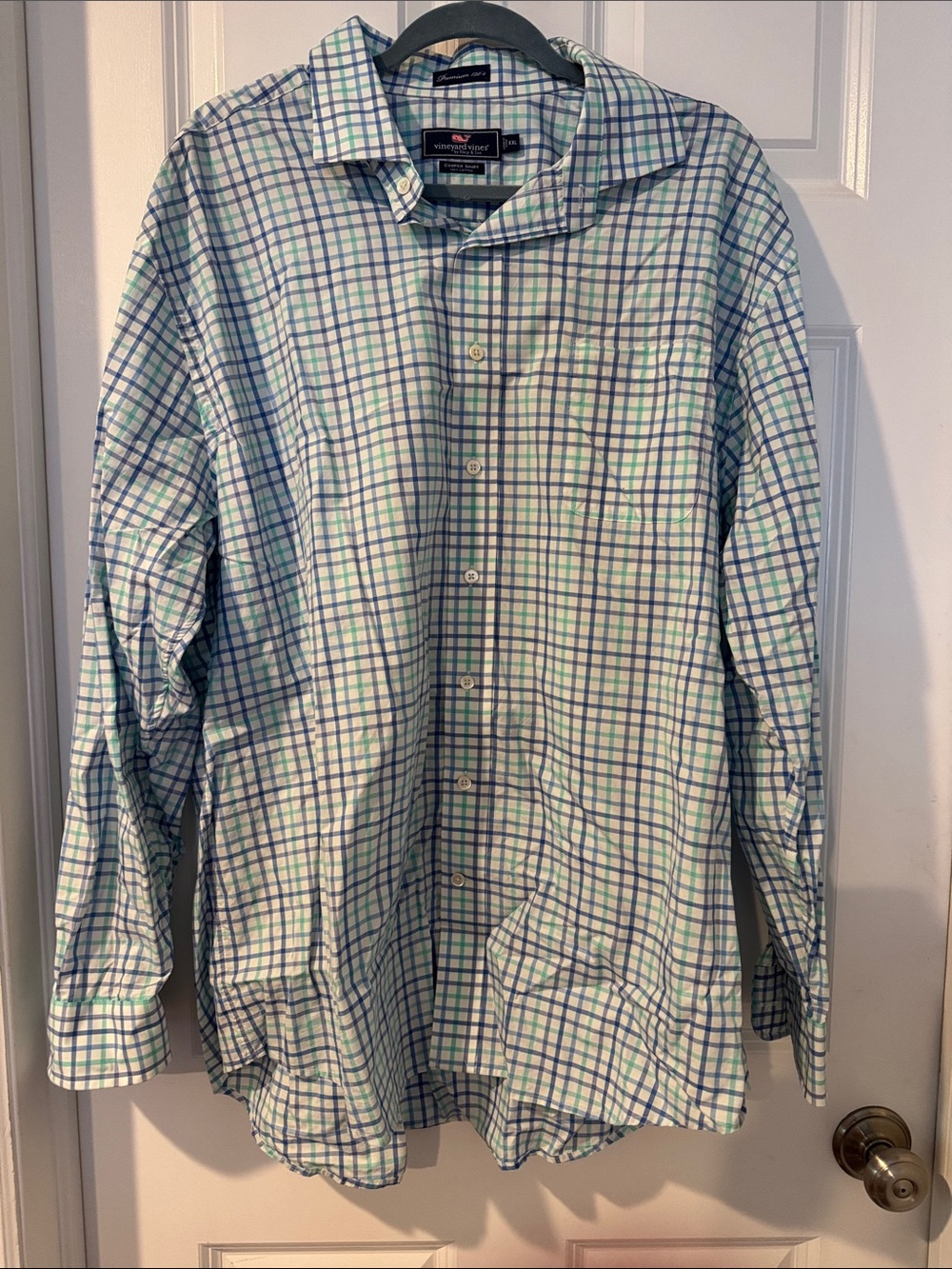 Vineyard Vines Men's Long-Sleeve Plaid Button-Up Shirt - Blue/Green